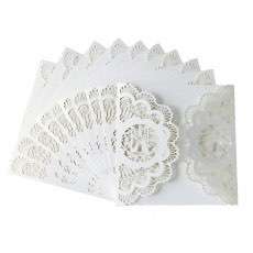 Wholesale White Laser Holder Rose Pattern Invitation Card